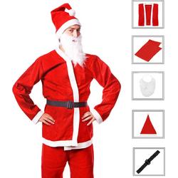Kerstman kostuum | Kerstman pak | Verkleedkleding | 5-delig | Rood